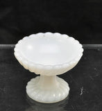 Antique Swirl Molded Fiery Opalescent Milk Glass Wafer Tray / Mini Compote 1840