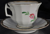 Antique "Affections Gift" HP Staffordshire Cup and Saucer 19th Century