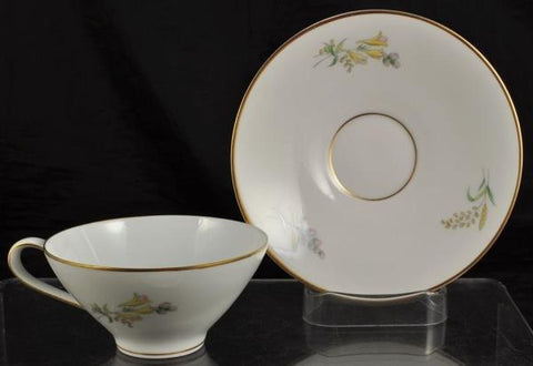 Cup & Saucer Rosenthal Summer Blossoms Bettina 3179 White Gold Trim