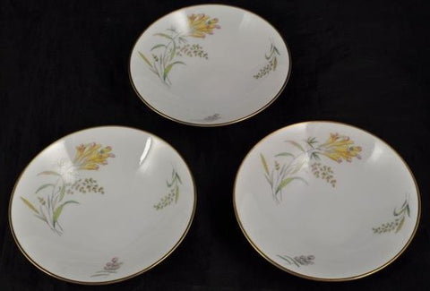 Set of 3 Fruit Bowl(s) Rosenthal Summer Blossoms Bettina 3179 White Gold Trim