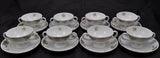 Set of 8 Antique Luster Carl Tielsch Cream Soups and Saucers Late 19th Century