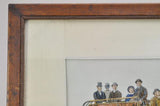 Framed Victorian Horse Bus Omnibus Die Cut on Silk 1880