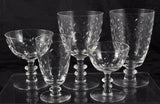 Fostoria Hawthorn Cut Glass Footed Juice Tumblers