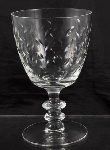 Fostoria Hawthorn Cut Glass Wine / Water Goblets