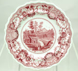 Pair of Adams Pink Historical Staffordshire Plates View Near Conway NH 1830