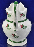 Staffordshire Painted Embossed Flowers Milk Jug 1820