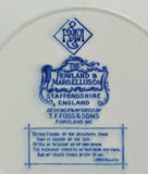 Longfellow Rowand & Marsellus Blue Staffordshire Rolled Edge Plate