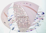 Robin Simpson Pink Fused Art Glass Platter Signed 2011