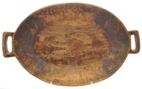 Hand Carved Oval St. Nicholas Olive Wood Serving Bowl with Handles