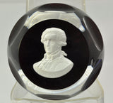 Baccarat Marquis de Lafayette Sulfide Black Background Art Glass Paperweight Box