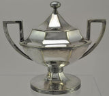 Antique Barbour Octagonal Silver Plate Creamer and Sugar Bowl
