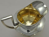 Antique Barbour Octagonal Silver Plate Creamer and Sugar Bowl