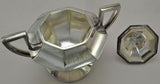 Antique Barbour Octagonal Silver Plate Creamer and Sugar Bowl