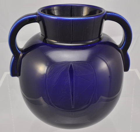 Mid Century Modern Cobalt Blue Bion Pottery Handled Vase