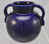 Mid Century Modern Cobalt Blue Bion Pottery Handled Vase