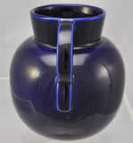 Mid Century Modern Cobalt Blue Bion Pottery Handled Vase