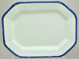 Antique Leeds Octagonal Blue Feather Edge Ironstone 16 Inch Platter circa 1840