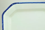 Antique Leeds Octagonal Blue Feather Edge Ironstone 16 Inch Platter circa 1840