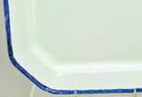 Antique Leeds Octagonal Blue Feather Edge Ironstone 16 Inch Platter circa 1840