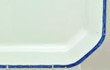 Antique Leeds Octagonal Blue Feather Edge Ironstone 16 Inch Platter circa 1840