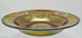 Rare Large Antique Copper Lustre Soup Bowl Floral Decoration 19th Century