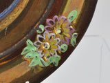 Rare Large Antique Copper Lustre Soup Bowl Floral Decoration 19th Century