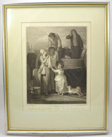 Original Stipple Engraving Wheatley "Fresh Gathered Peas" Cries of London 1795