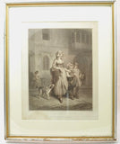 Original Stipple Engraving Wheatley "Two Bunches a Penny" Cries of London 1790s