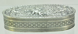 Antique French Silver Flying Cupids with Doves Snuff Box 19th Century