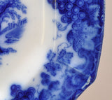 Antique Furnival "Gothic" 16 Inch Staffordshire Flow Blue Platter circa 1850
