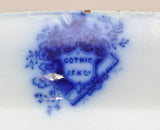 Antique Furnival "Gothic" 16 Inch Staffordshire Flow Blue Platter circa 1850