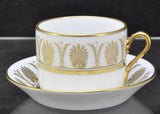 Set of 8 Vintage Richard Ginori Gold Pompei Tea Cups and Saucers MINT