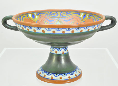 Gouda Early Art Nouveau Beek Decor Handled Krater Form Compote 1922