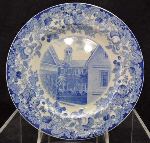 Rare Harvard University 1927 Harvard Hall A Blue Wedgwood Plate