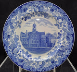 Rare Harvard University 1927 Harvard Hall B Blue Wedgwood Plate