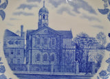 Rare Harvard University 1927 Harvard Hall B Blue Wedgwood Plate