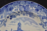 Rare Harvard University 1927 Harvard Hall B Blue Wedgwood Plate