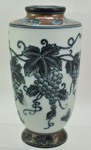 Large Modern Studio Porcelain Bisque Japanese Grapevine Studio Vase