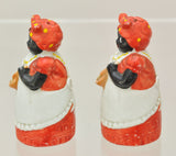 Antique Bisque Porcelain Mammy Aunt Jemima Salt Shakers Black Americana