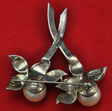 Vintage Marquisite and Reproduction Pearl Brooch Pin