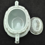Antique Meakin Brown Creswell 14 Inch Platter and Sugar Bowl