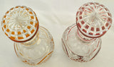 Pair of Antique Cut Flint Glass Decanters with Mushroom Stoppers c 1840
