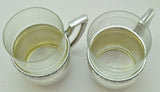 Antique Pair of German 800 Silver Glass Holders with Tumblers