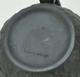 Pair Antique Wedgwood Black Basalt UK Four Nations Scroll Creamers 19th Century