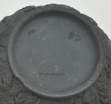 Pair Antique Wedgwood Black Basalt UK Four Nations Scroll Creamers 19th Century