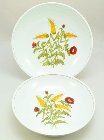 Pair of Hand Painted Italian Faience Harvest Large Spaghetti Bowls Pippo Cetona