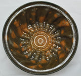 Large Antique Redware Swirl Pudding Food Mold Flint Glaze 19th Century