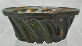 Large Antique Redware Swirl Pudding Food Mold Flint Glaze 19th Century