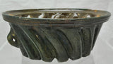Large Antique Redware Swirl Pudding Food Mold Flint Glaze 19th Century