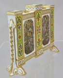 RARE Antique Royal Worcester Reticulated Japonesque Triple Bud Vase 1876